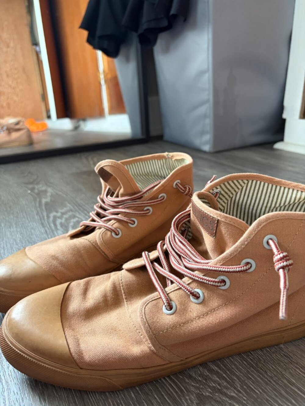 BANGS Canvas High Top Sneakers Terracotta Ginger Unisex Men's 9 / Women's 10.5 - Picture 4 of 5